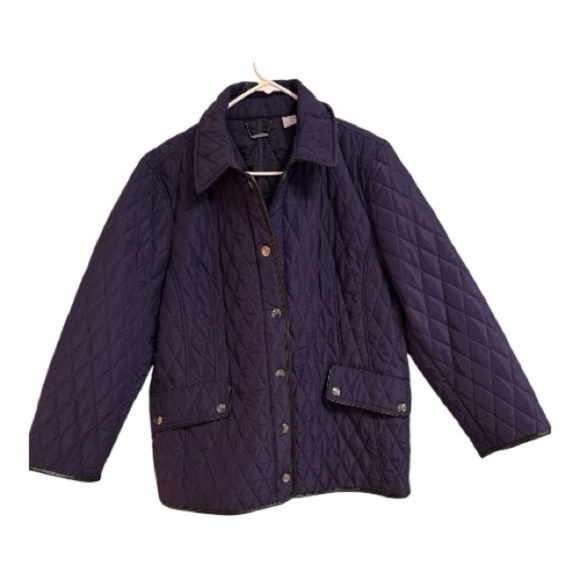 Chico's Jackets & Blazers - Chico's Deep Blue Quilted Puffer Jacket